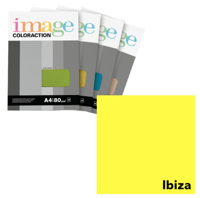 Krāsains papīrs A4, 50 loksnes, 80g/m2, neona dzeltena krāsa, Image Coloraction