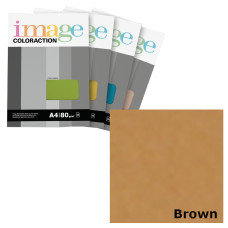 Krāsains papīrs A4, 50 loksnes, 80g/m2, brūna krāsa, Image Coloraction