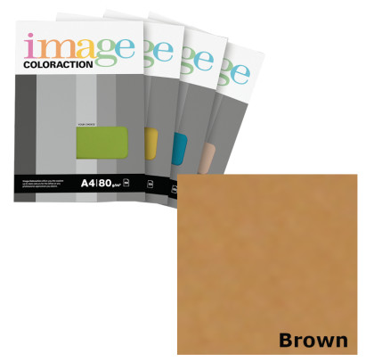 Krāsains papīrs A4, 50 loksnes, 80g/m2, brūna krāsa, Image Coloraction