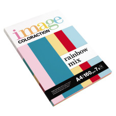 Krāsains papīrs A4, 70 loksnes (7 x 10), 160g/m2, Rainbow Mix, Image Coloraction