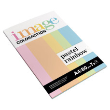 Krāsains papīrs A4, 70 loksnes (7 x 10), 80g/m2, Rainbow Pastel, Image Coloraction