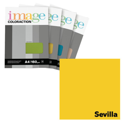 Krāsains papīrs A4, 50 loksnes, 160g/m2, rapšu dzeltena krāsa, Image Coloraction