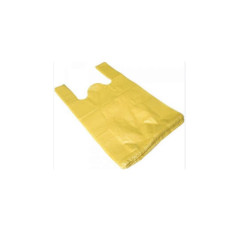 Maisiņi ar rokturiem HDPE 25+12x45 cm dzelteni, 100 gab