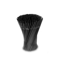 Kokteiļa salmiņi PP 155 mm diametrs 7 mm melni daudzreiz lietojami, 500 gab