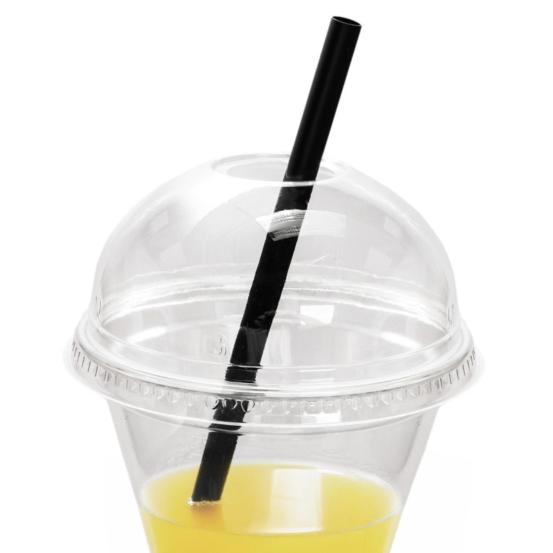 Kokteiļa salmiņi PP 155 mm diametrs 7 mm melni daudzreiz lietojami, 500 gab