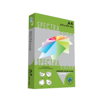 Krāsains papīrs A4, 160g/m2, 250 loksnes, spilgti zaļš Parrot IT230, Spectra