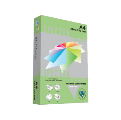 Krāsains papīrs A4, 120g/m2, 250 loksnes, gaiši zaļš IT190, Spectra