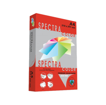 Krāsains papīrs A4, 120g/m2, 250 loksnes, sarkans Red IT 250, Spectra