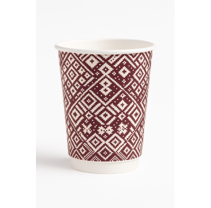 Papīra glāzes 360 ml 12 oz Tautas raksti 2, 50 gab
