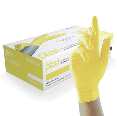 Nitrila cimdi YELLOW PEARL, bez pūdera, dzelteni , izmērs S, 100gab