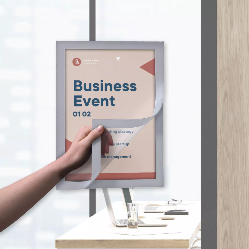 Pašlīmējošs rāmis A4, sudraba krāsā, (2 gab.), Europel