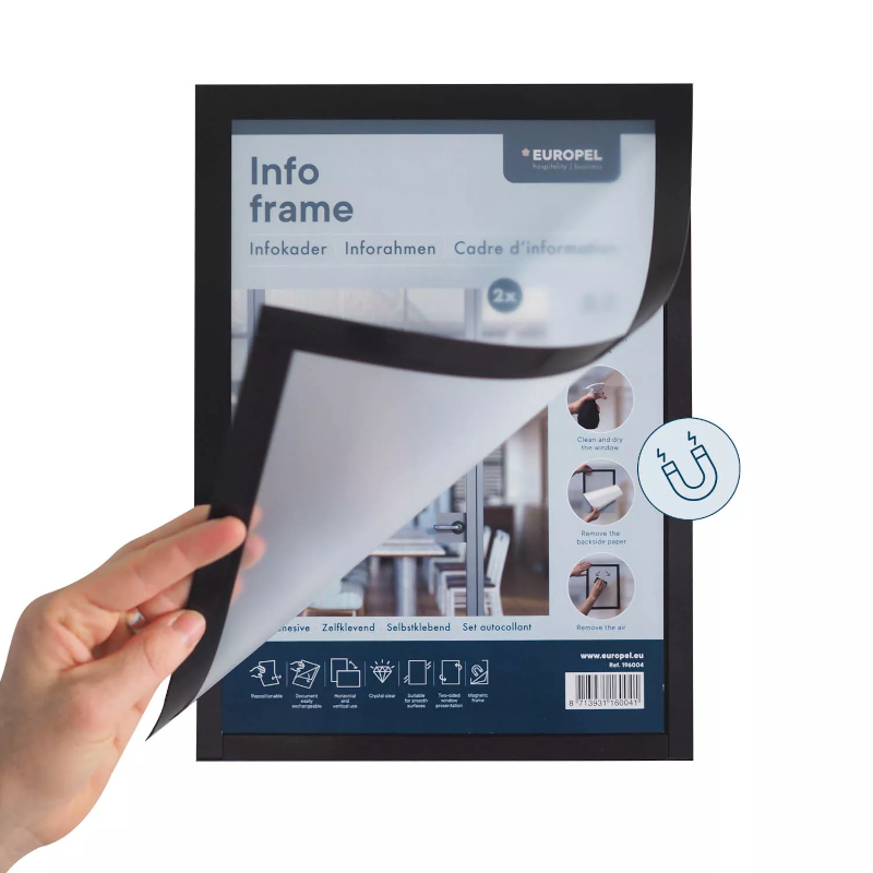 Pašlīmējošs rāmis A4, sudraba krāsā, (2 gab.), Europel