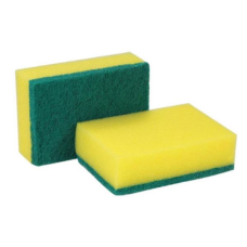 Sūklis ar abrazīvu 140 x 90 x 30 mm dzeltens/zaļš