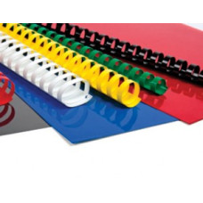 Spirāles dokumentu iesiešanai, plastmasas, 10 mm, 55 lap., sarkanas, 100 gab., Fellowes