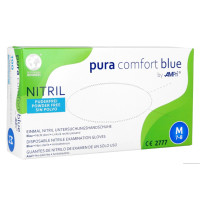 Nitrila cimdi bez pūdera, 24cm, zili, (M), (100gab), (10iep/kaste)