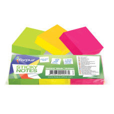 Piezīmju līmlapiņas Forpus 50x40mm NEON 3x100 lpp.