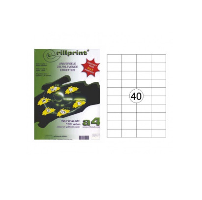 Uzlīmes Rillprint 52.5x29.7mm 100 loksnes A4