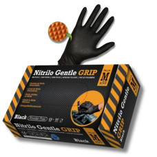 Nitrila cimdi GENTLE GRIP, melni, M izmērs, 50gab