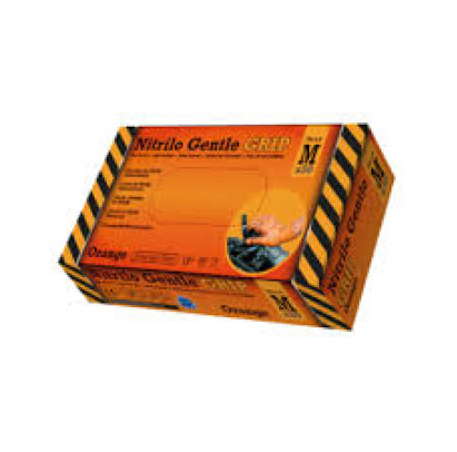 Nitrila cimdi GENTLE GRIP, oranži, M izmērs, 50gab