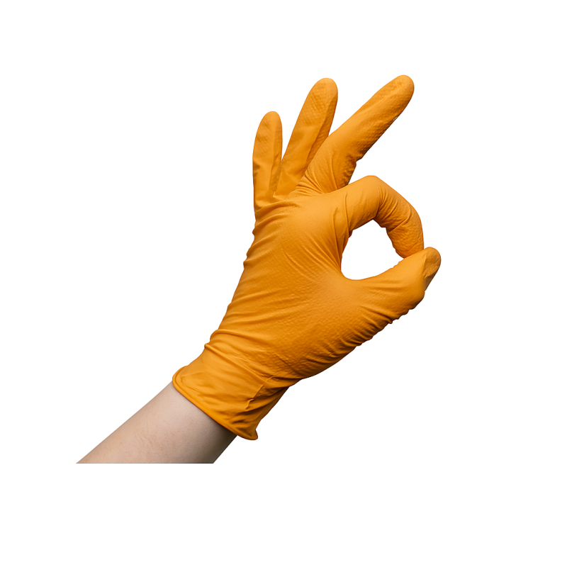 Nitrila cimdi GENTLE GRIP, oranži, M izmērs, 50gab