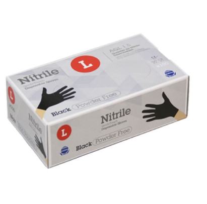 Nitrila cimdi, GENTLE TOUCH, melni, L izmērs, 100gab