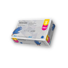 Nitrila cimdi bez pūdera PROFESSIONAL, zili, S izmērs, 24cm, 100gab