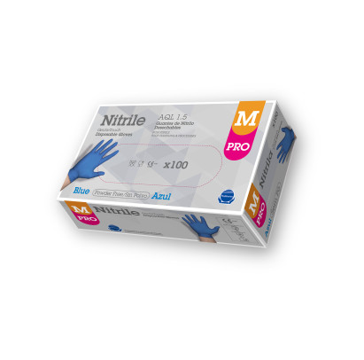 Nitrila cimdi bez pūdera PROFESSIONAL, zili, M izmērs, 24cm, 100gab