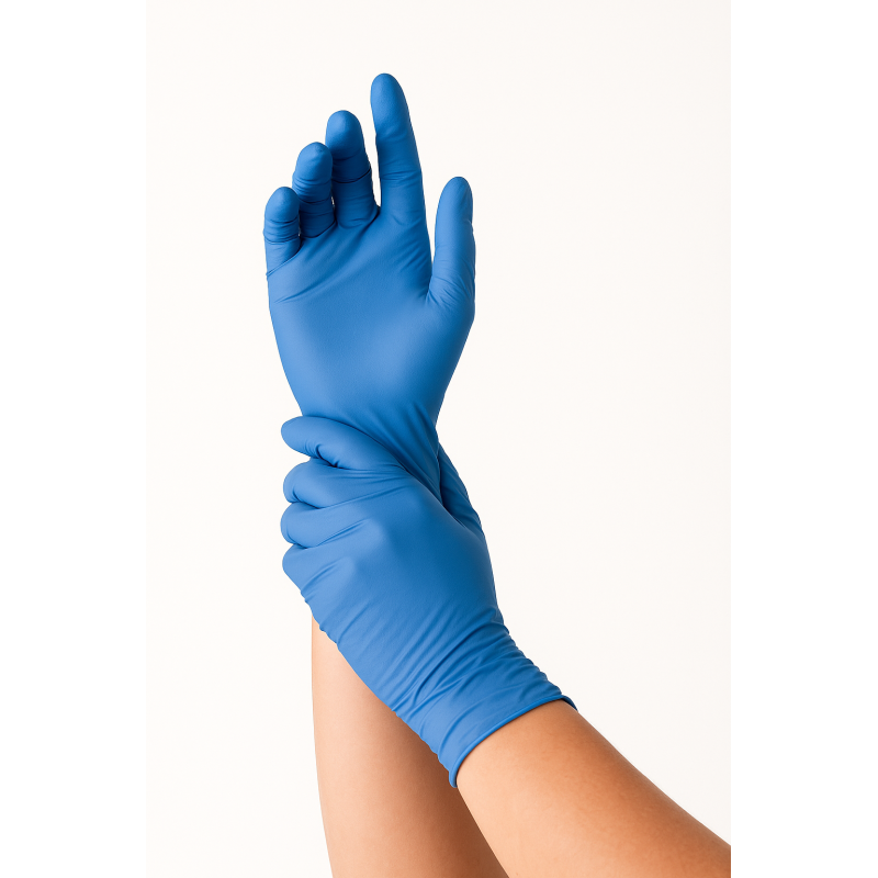 Nitrila cimdi bez pūdera GENTLE TOUCH, zili, M izmērs, 24cm, 100gab