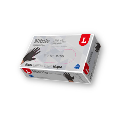 Nitrila cimdi, GENTLE TOUCH, melni, L izmērs, 100gab