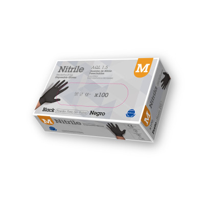 Nitrila cimdi, GENTLE TOUCH, melni, M izmērs, 100gab