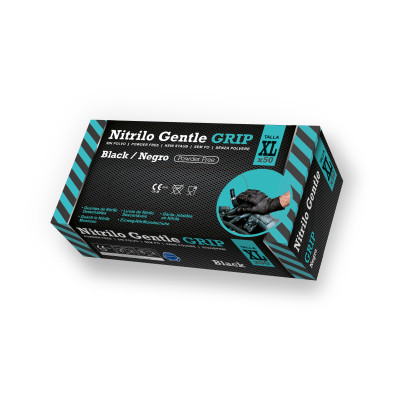 Nitrila cimdi GENTLE GRIP, melni ,XL izmērs, 50gab