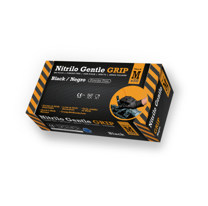 Nitrila cimdi GENTLE GRIP, melni, M izmērs, 50gab