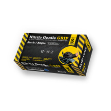 Nitrila cimdi GENTLE GRIP, melni, S izmērs, 50gab