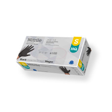 Nitrila cimdi bez pūdera, HQ, melni, S izmērs, 100gab