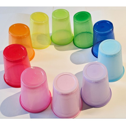 Vienreizlietojamas glāzes 200ml, 100gab., Fuksija