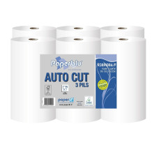 Roku dvielis Autocut, PAPERBLU, 3 slāņi,  celuloze, 86m., d.18x19.7cm, 40mm caur. 16g/m2,