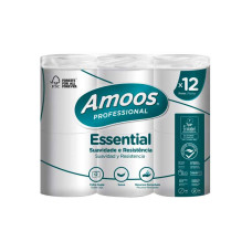 Tualetes papīrs AMOOS, 12 rulli,  celuloze ,2 slāņi, 16m., h. - 9 cm, 134 lock.. (9iep./ma