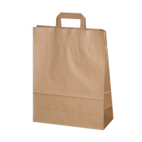 MULTIPACK Papīra maisiņš 30x17x44 cm, brūns, ar plakaniem rokturiem, 250 gb kastē