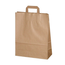 MULTIPACK Papīra maisiņš 30x17x44 cm, brūns, ar plakaniem rokturiem, 250 gb kastē