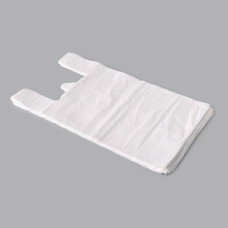 Maisiņi 40+16x70cm ar rokturiem, balti, HDPE, iepakojumā 100gab.