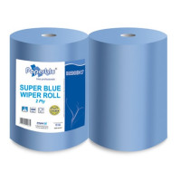 Industriālais papīrs, SUPER BLUE, zils, celuloza, 2 slāņi, d.- 29 cm, 340 m, 1000 lock., 3