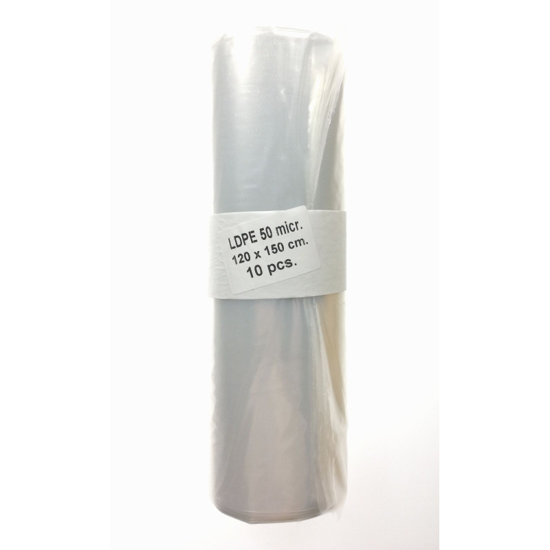 Atkritumu maisi 350L, 120x150cm, caurspīdīgi, 50mikr, LDPE, FEVEX, 10gab/rul, 10rul/kastē