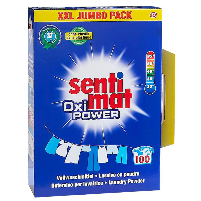 Veļas mazgāšanas pulveris SENTIMAT XXL Oxi Power 100WL (5,5kg)