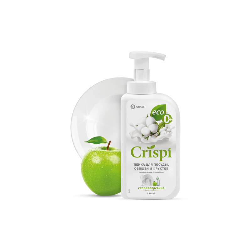 Trauku mazgājamās putas CRISPI, KOKVILNAS EĻĻA, 550ml