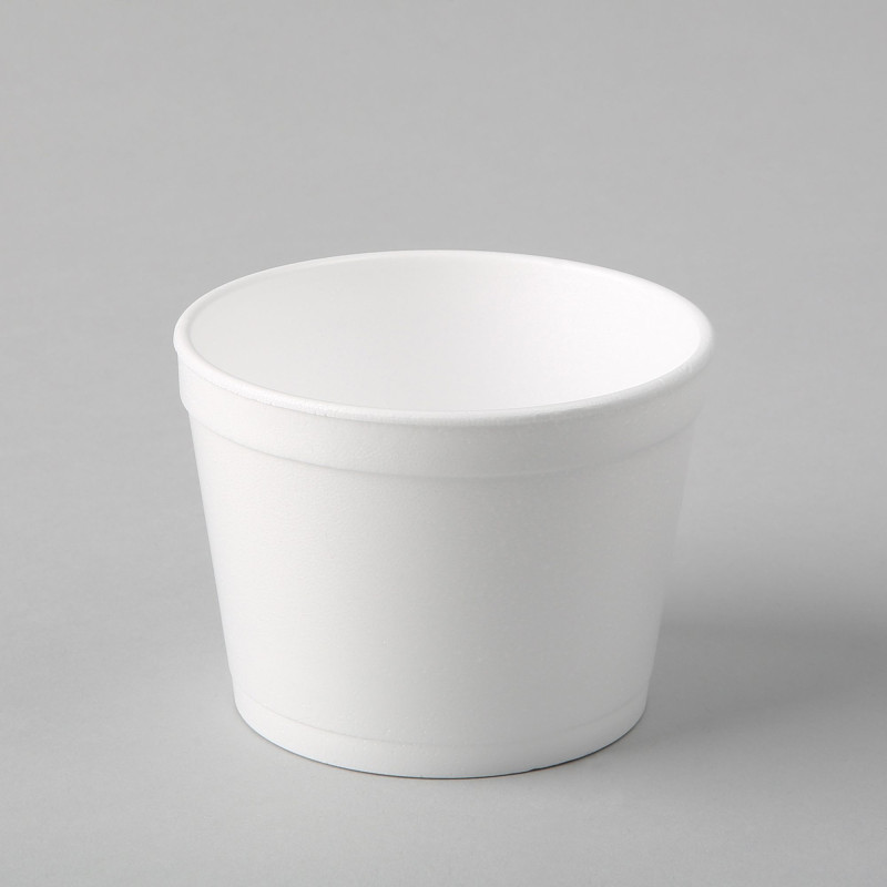 Plastmasas termo trauki 350ml, balti, EPS, iepakojumā 25gab.