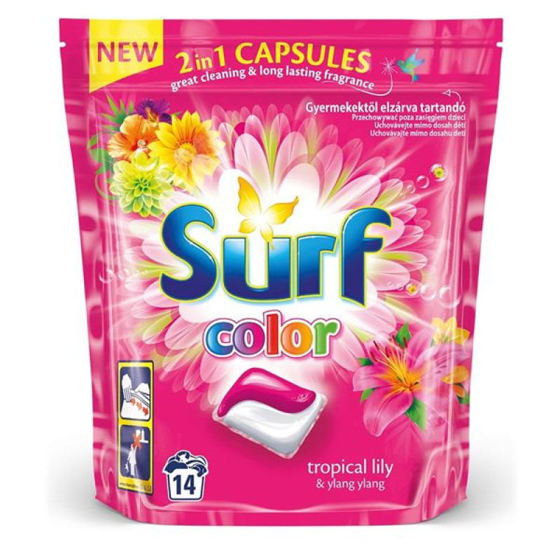 SURF kapsulas veļas mazgāšanai, TROPICAL DUO DOY 14W