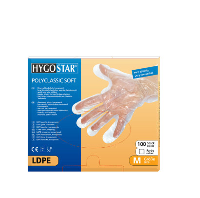 LDPE Cimdi POLYCLASSIC SOFT, caurspīdīgi