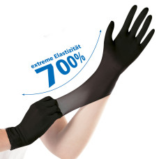 Nitrila cimdi SAFE SUPER STRETCH, 24cm, melni, L, bez pulvera  (100gab)
