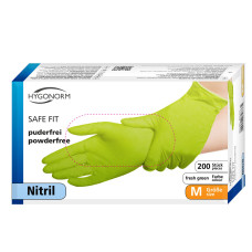 Nitrila cimdi SAFE FIT, 24cm, zaļie, (200gab), XL, bez pulvera