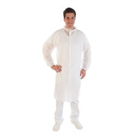 Halāts PP, ar Velcro, 110x130cm, balts, 50gsm, XL, (50 gab./1kastē) (1gab)